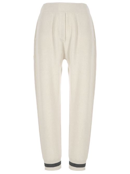 Pantaloni in cashmere beige Brunello Cucinelli | M12192689CUH69